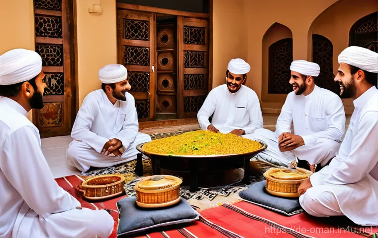 오만 전통 음식 샤와르마 - **Vibrant Omani Spice Market:** A breathtakingly vibrant and aromatic scene from a traditional Omani...