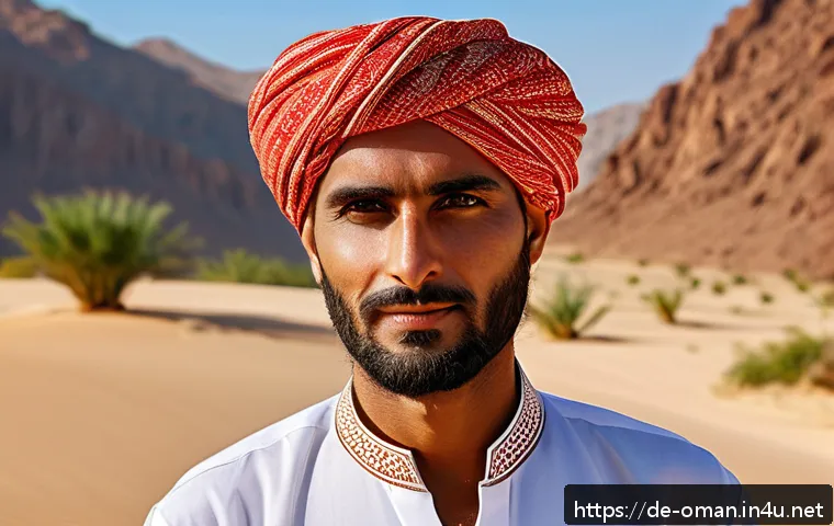 오만 전통 의상 디스다샤 - A dignified Omani man wearing a traditional white Disdasha made of lightweight, finely woven cotton ...